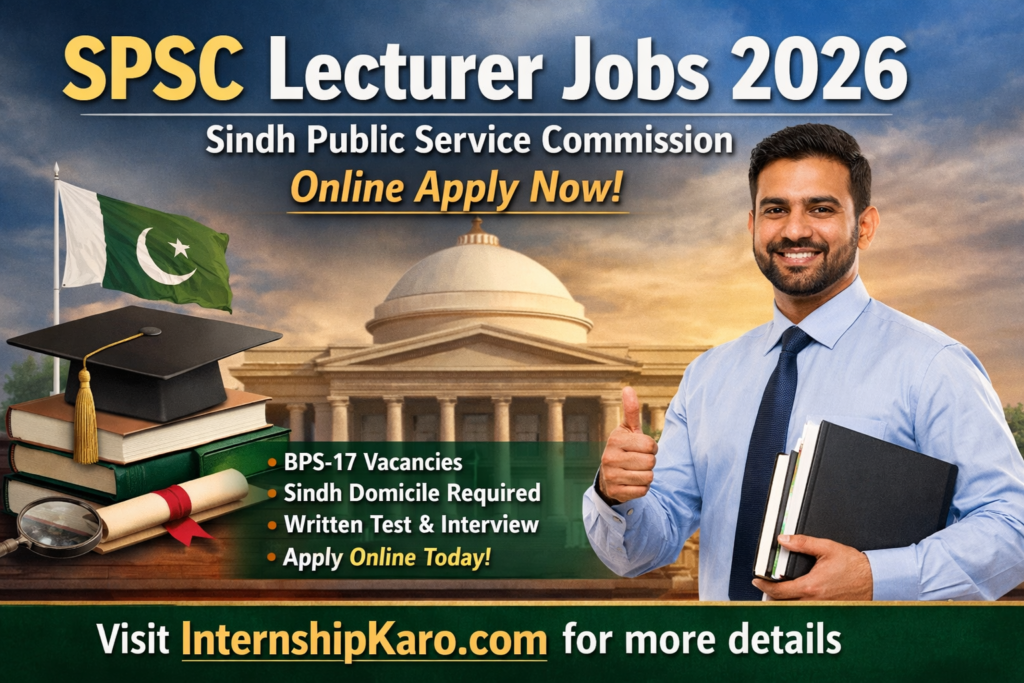 SPSC Lecturer Jobs 2026 – Apply Online Through Sindh Jobs Portal