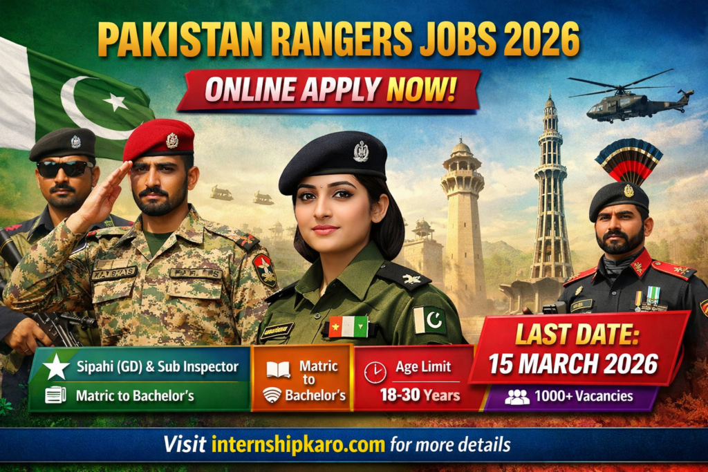 Pakistan Rangers Jobs 2026 - Online Apply For Pak Ranger Sub Inspector Vacancies